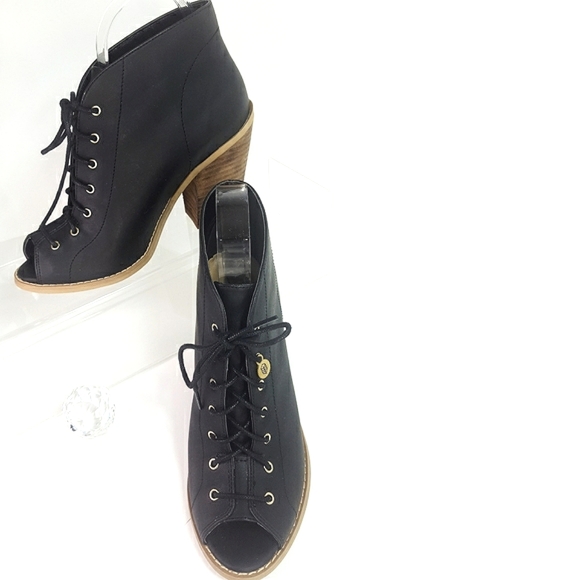 Call It Spring🔖Peep-Toe Lace-Up Block Chunky Heels| Ankle Booties - Picture 5 of 10